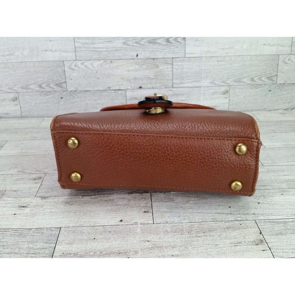 Vintage Liz Claiborne Satchel Bag Handbag Pebbled Leather Brown Purse VTG - Picture 8 of 13